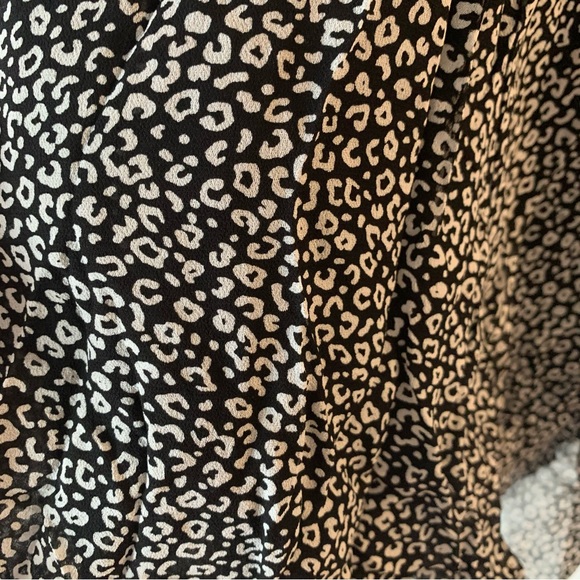 ANTHRO Maeve Long-Sleeve Faux-Wrap Dress Leopard Print XL - Picture 3 of 10